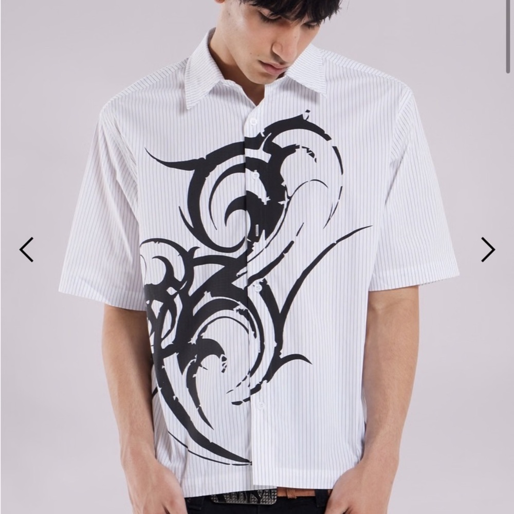 Jaded London White and Black Graphic Shirt